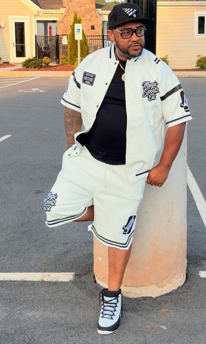 White Legacy Leather Short Set