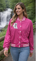 Pink M.S.E Women's Varsity Jacket