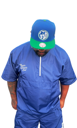blue windbreaker