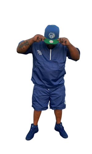 blue windbreaker