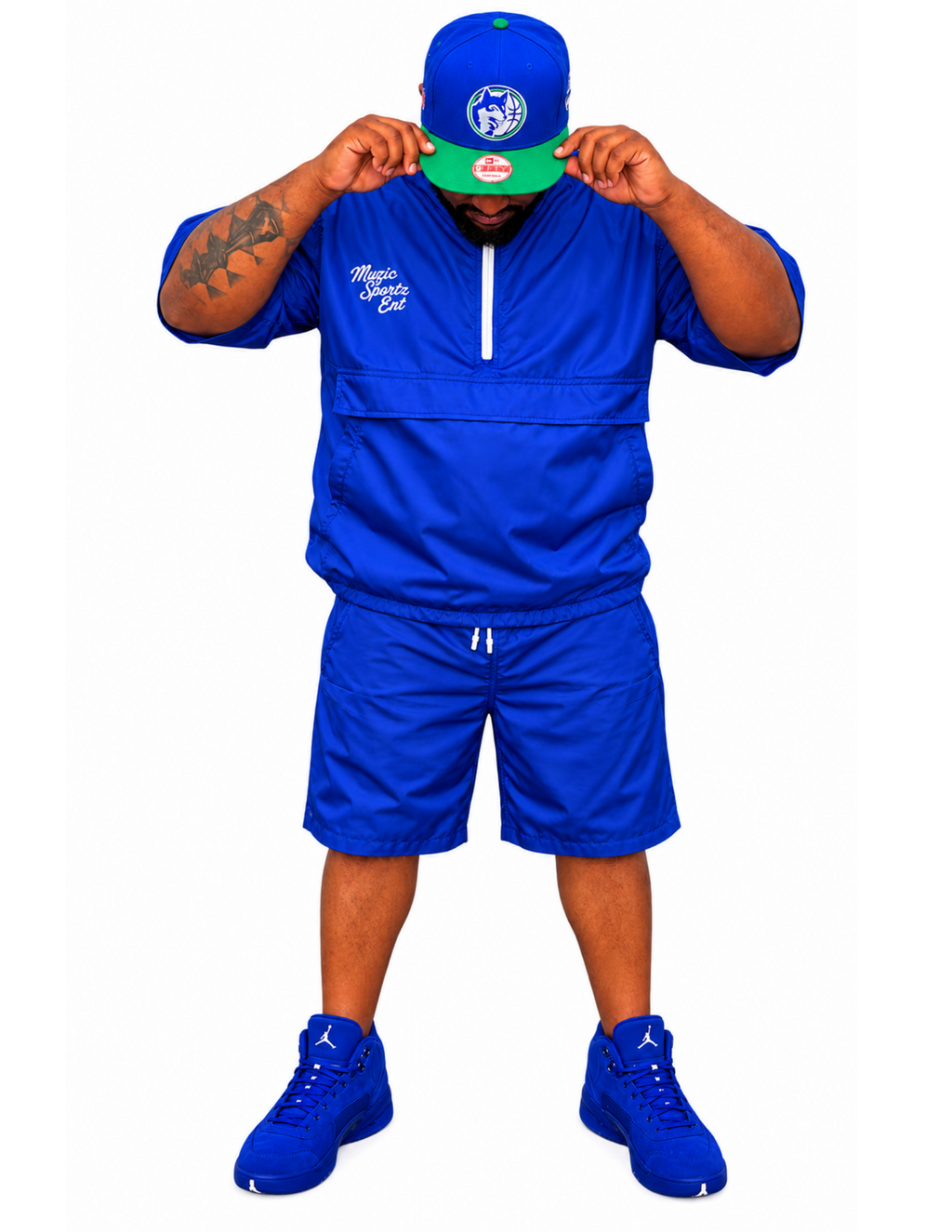 blue windbreaker