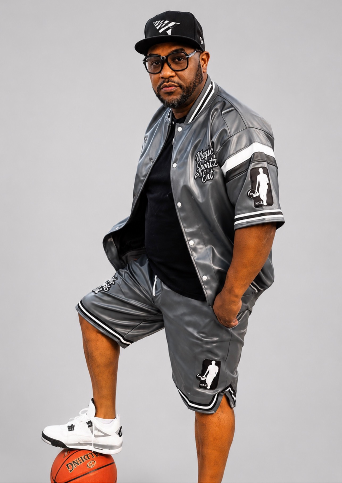 Grey Legacy Leather Short Set