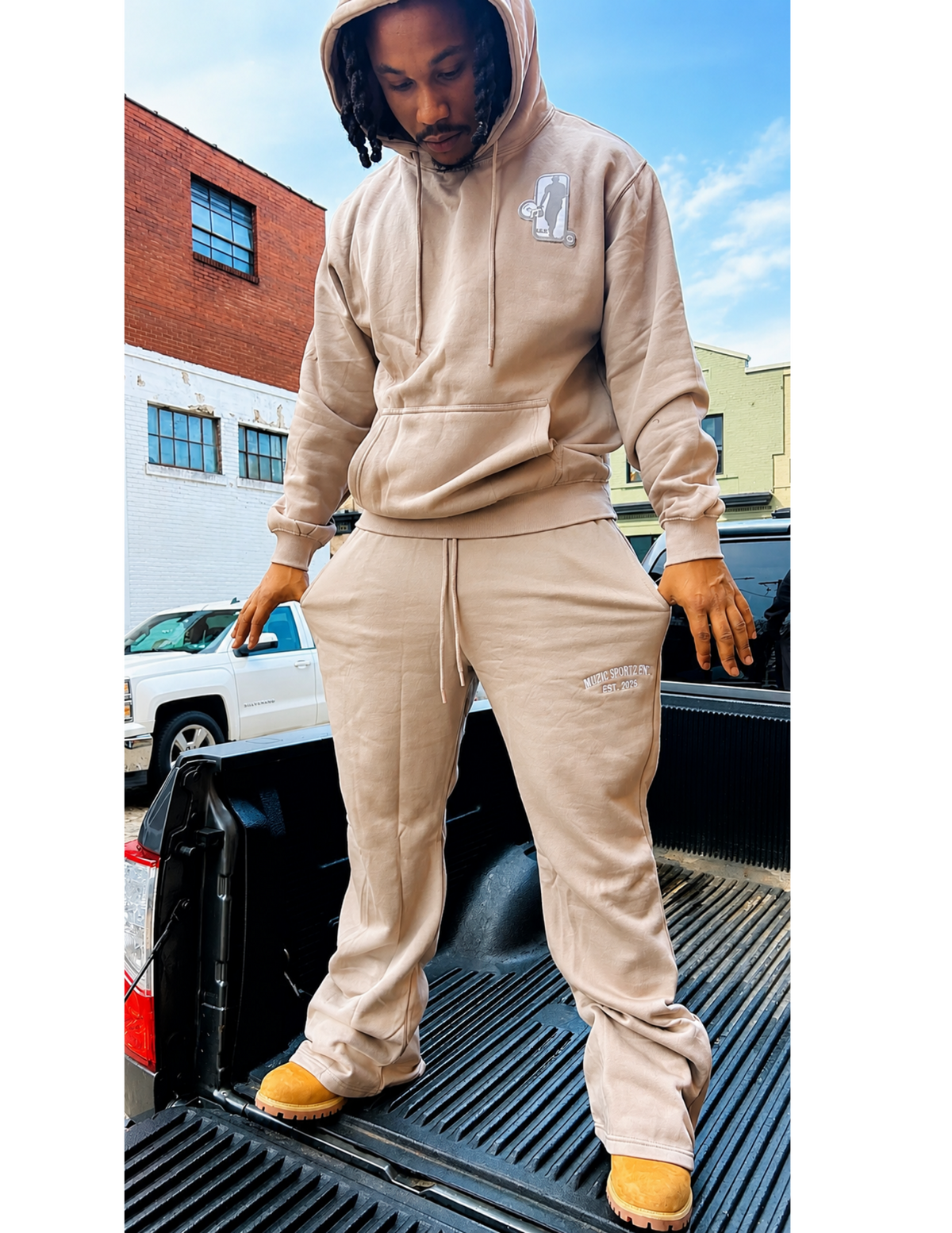 Cream M.S.E Hoodie Set